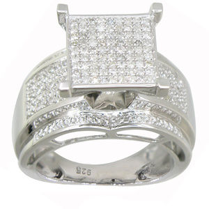 Sterling Silver 1/3ct TDW Diamond Ring - White